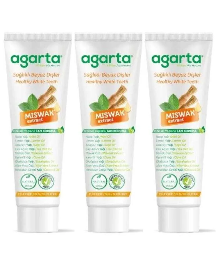 Agarta Doğal Misvak Özlü Diş Macunu 100 ML 3 Adet