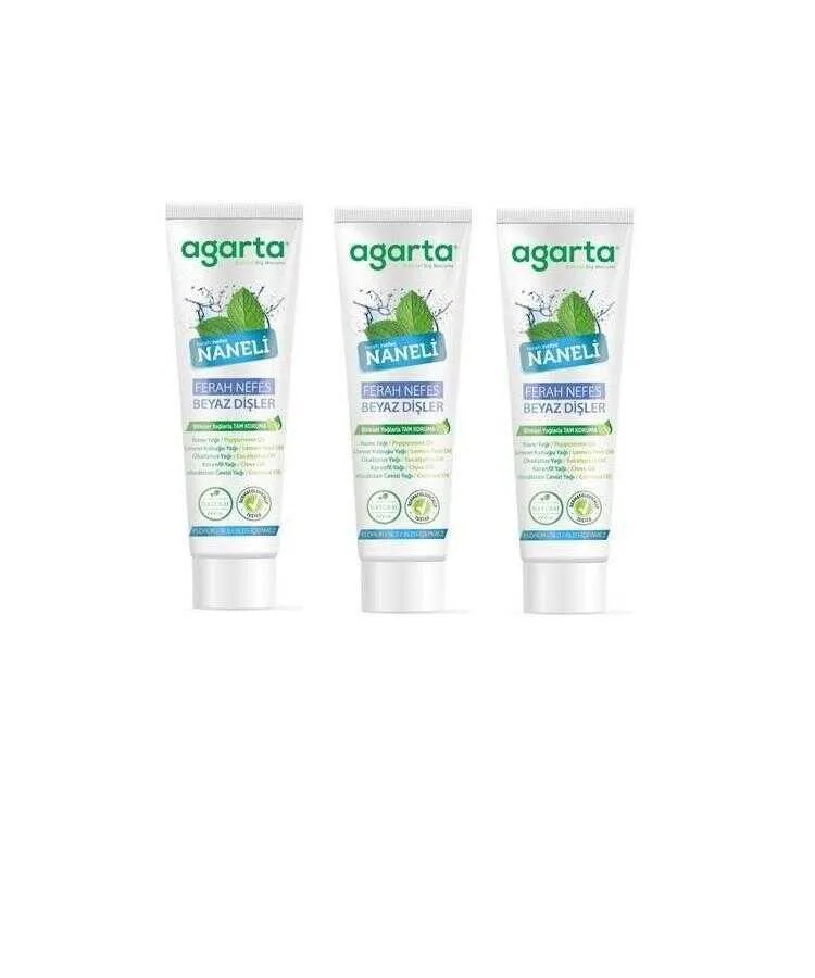 Agarta Doğal Naneli Diş Macunu 100 ML 3 ADET
