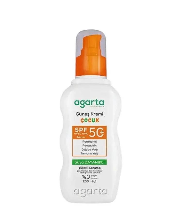 Agarta Doğal Yüksek Koruma Çocuk Güneş Kremi Spf50+ 200 ML