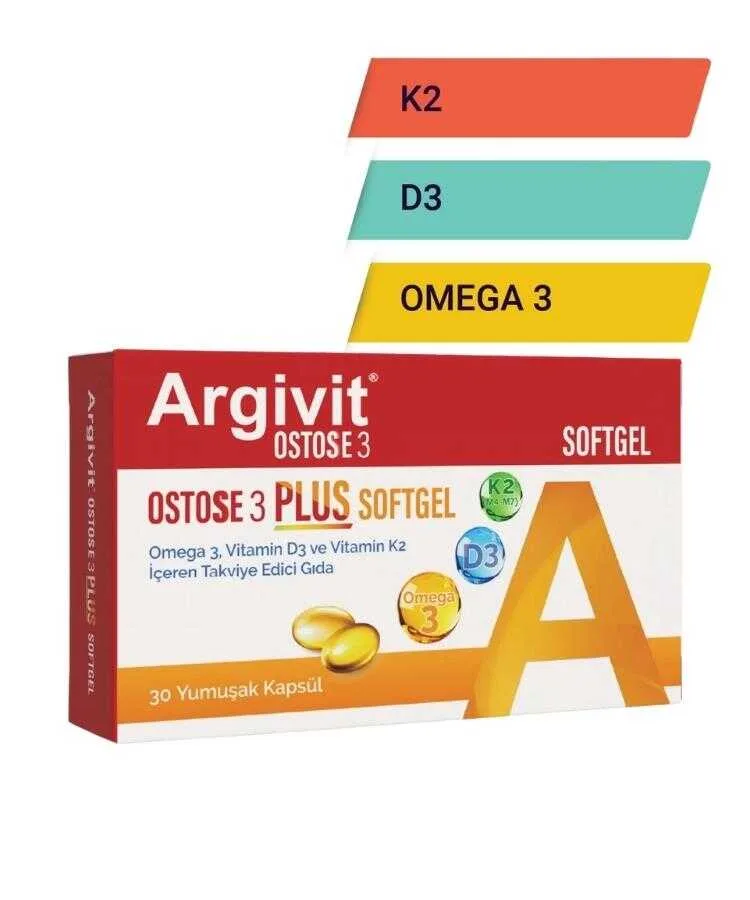 Argivit Ostose 3 Plus Softgel 30 Yumuşak Kapsül