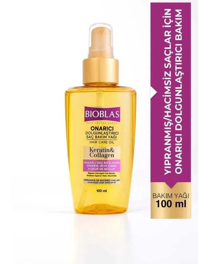 Bioblas Keratin & Kolajen Onarıcı Dolgunlaştırıcı Saç Bakım Yağı 100 ml