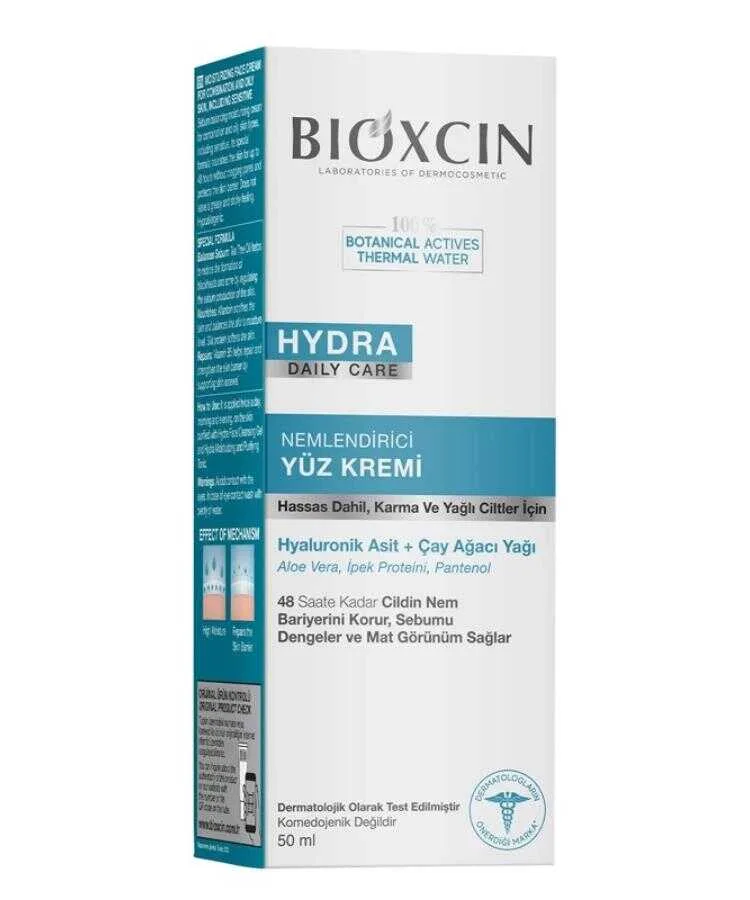 Bioxcin Hydra Daily Care Nemlendirici Yüz Kremi 50 ML - Karma ve Yağlı Cilt