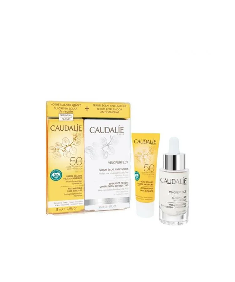 Caudalie Radiance Serum 30 ML + Anti Wrinkle Suncare  Spf 50