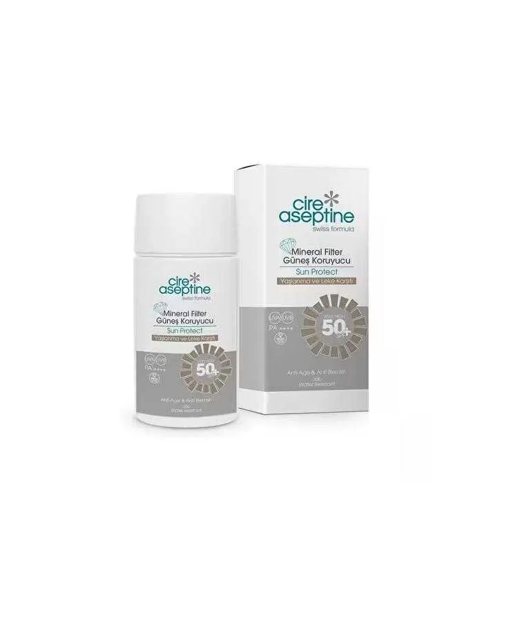Cire Aseptine Mineral Filtreli Güneş Kremi Yaşlanma ve Leke Karşıtı SPF50+  50 ML