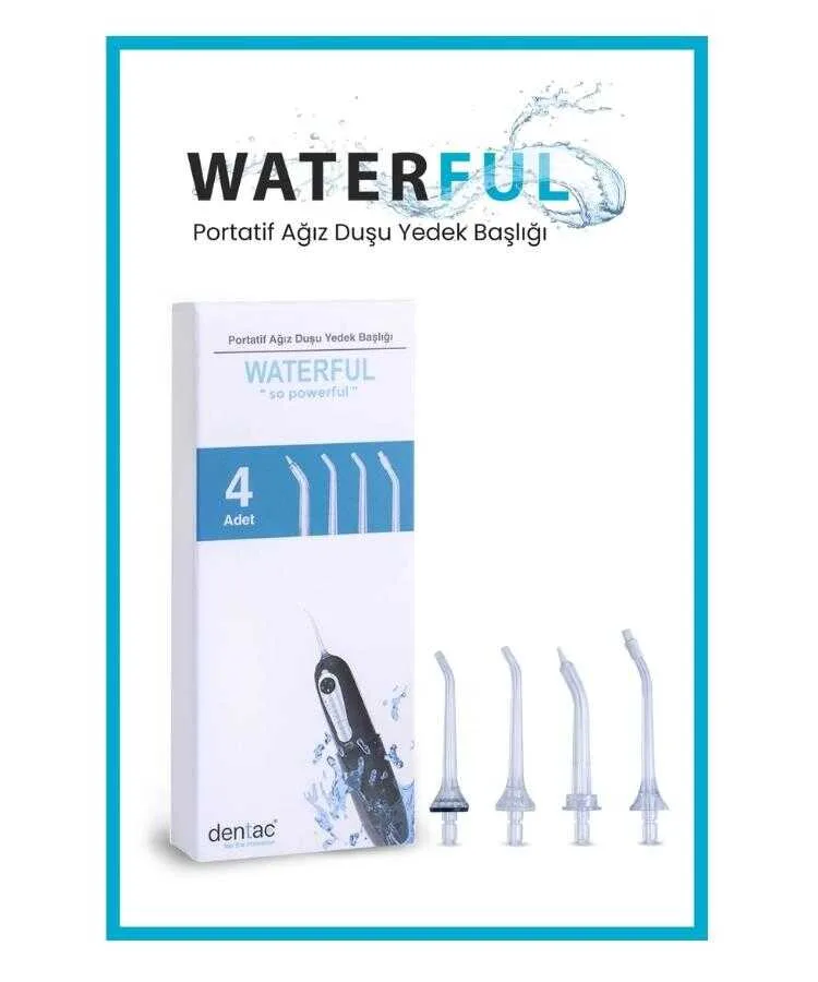 Dentac Waterfull Portatif Ağız Temizleme Duşu Yedek Başlığı 4  Adet