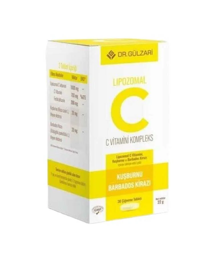 Dr Gülzari Lipozomal C Vitamini Kompleks 30 Çiğneme Tableti