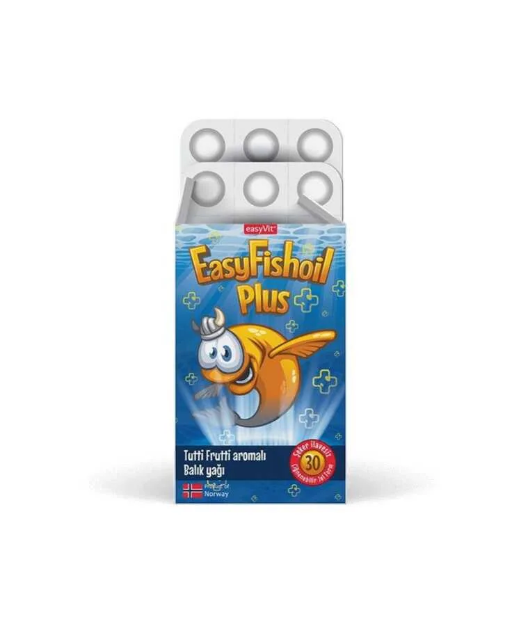 EasyFishoil Plus Tutti Frutti Aromalı 30 Çiğnenebilir Jel Form