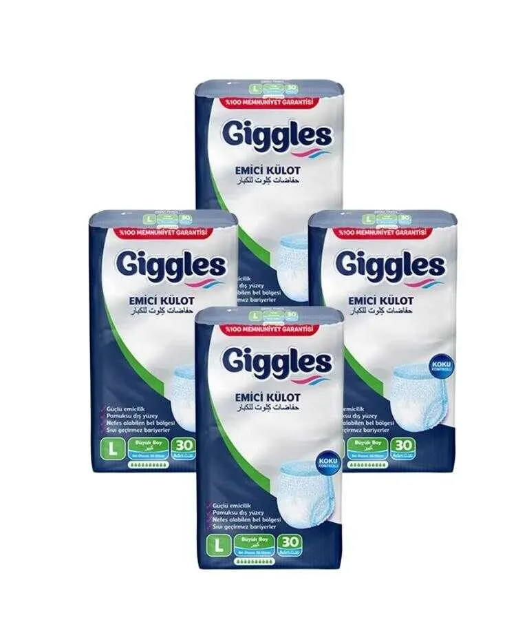 GİGGLES Yetişkin Emici Külot Large 30'lu 4 Paket (120 ADET)