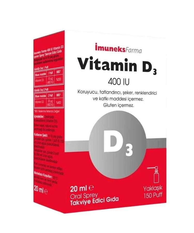 İmuneks Vitamin D3 400 IU Sprey 20 ML