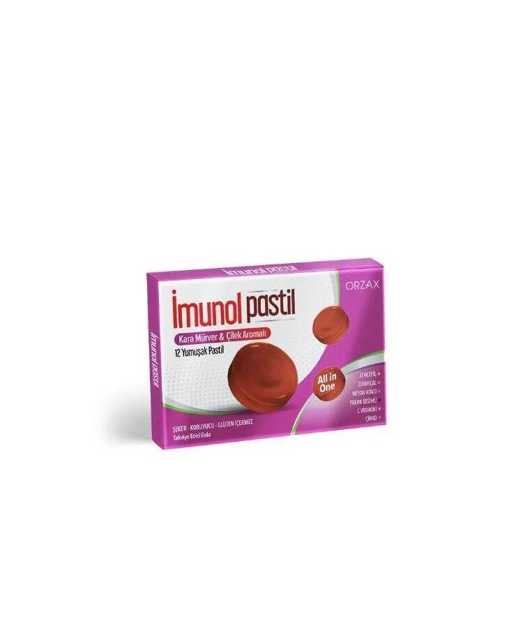 İmunol Karamürver Çilek Aromalı 12 Pastil