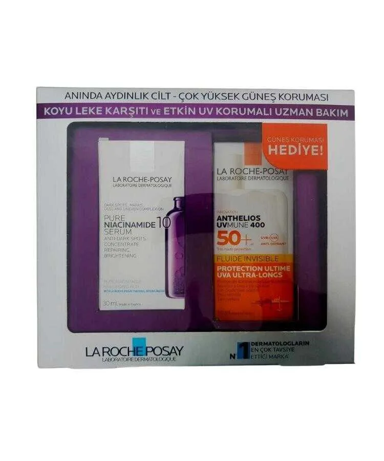 La Roche Posay Pure Niacinamide 10 Serum 30 ML- La Roche Posay Anthelios Uvmune 400 SPF50 50 ML Hediye
