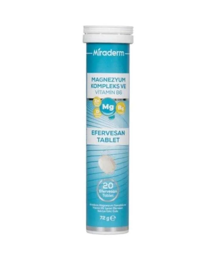 Miraderm Magnezyum Kompleks Ve Vitamin B6 20 Tablet