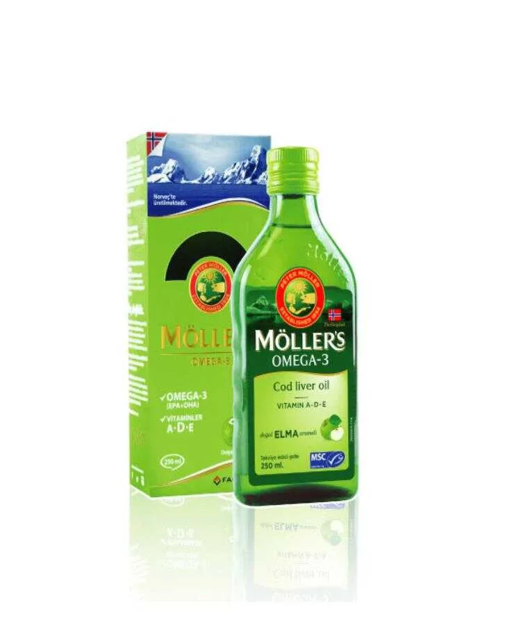 Möller's Omega 3 Doğal Elma Aromalı Balık Yağı Şurubu 250 ML