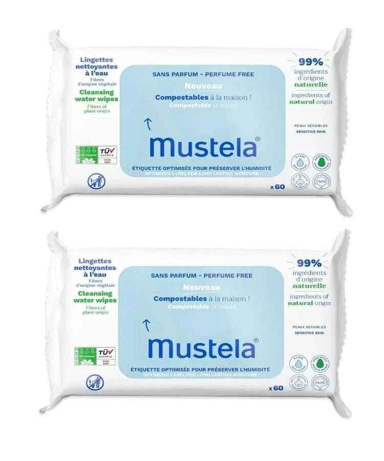 Mustela Parfümsüz Kompost Islak Mendil 60 Adet 2'li Paket