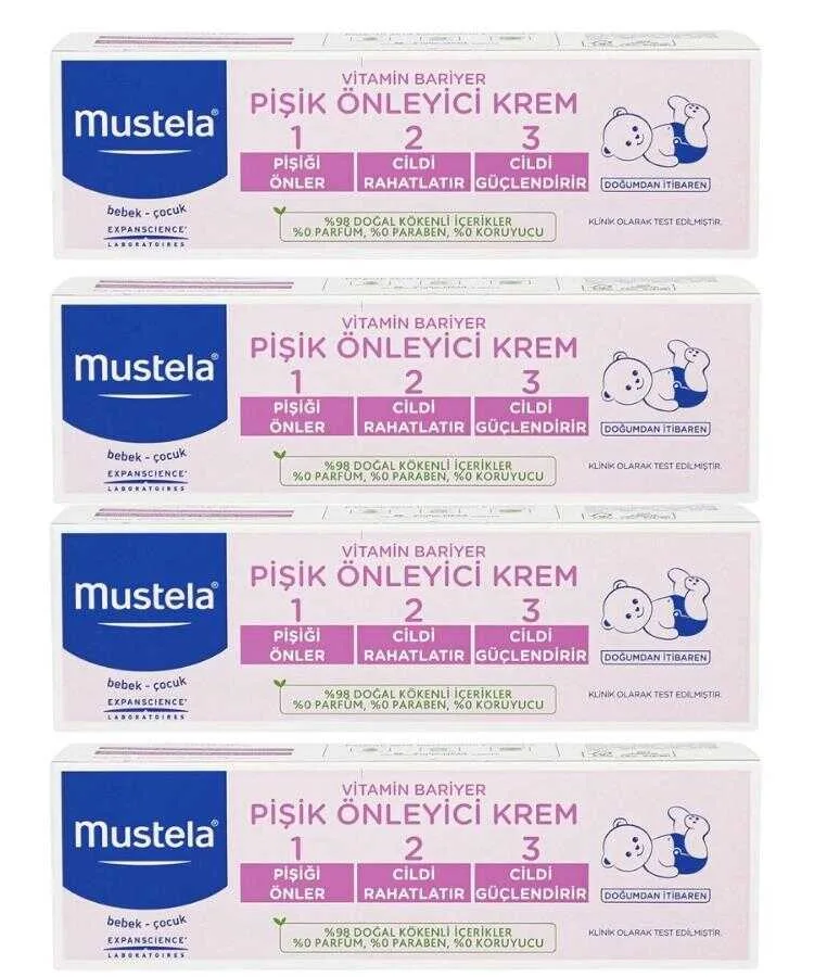 Mustela Vitamin Barrier 1.2.3 50 ml 4'lü Pişik Kremi