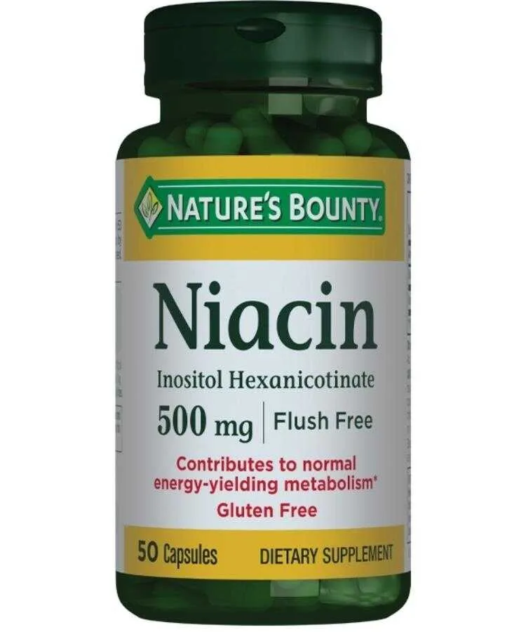Nature's Bounty Flush Free Niacin 500 mg 50 Kapsül