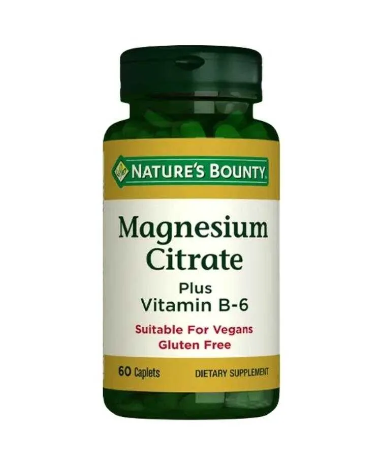 Nature's Bounty Magnesium Citrate Plus Vitamin B-6 60 Tablet