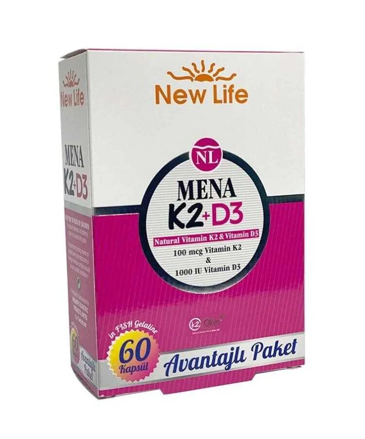 New Life Mena K2 D3 60 Kapsül