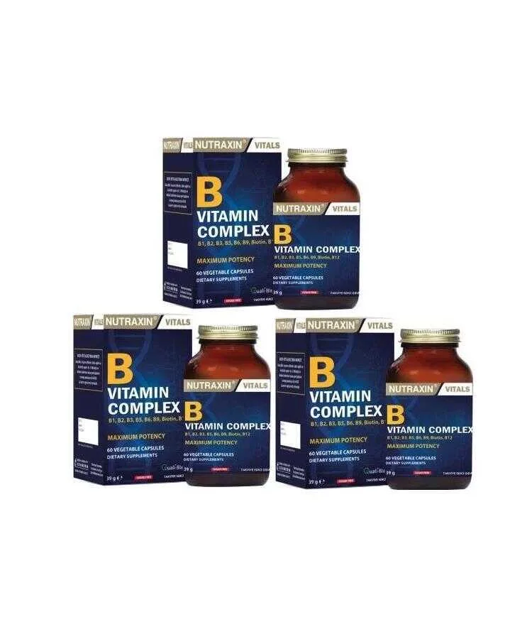 Nutraxin B Complex Vitamin 60 Kapsül x 3 Adet