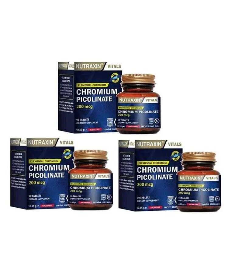 NUTRAXİN CHROMİUM PİCOLİNATE 90 TABLET x 3 ADET