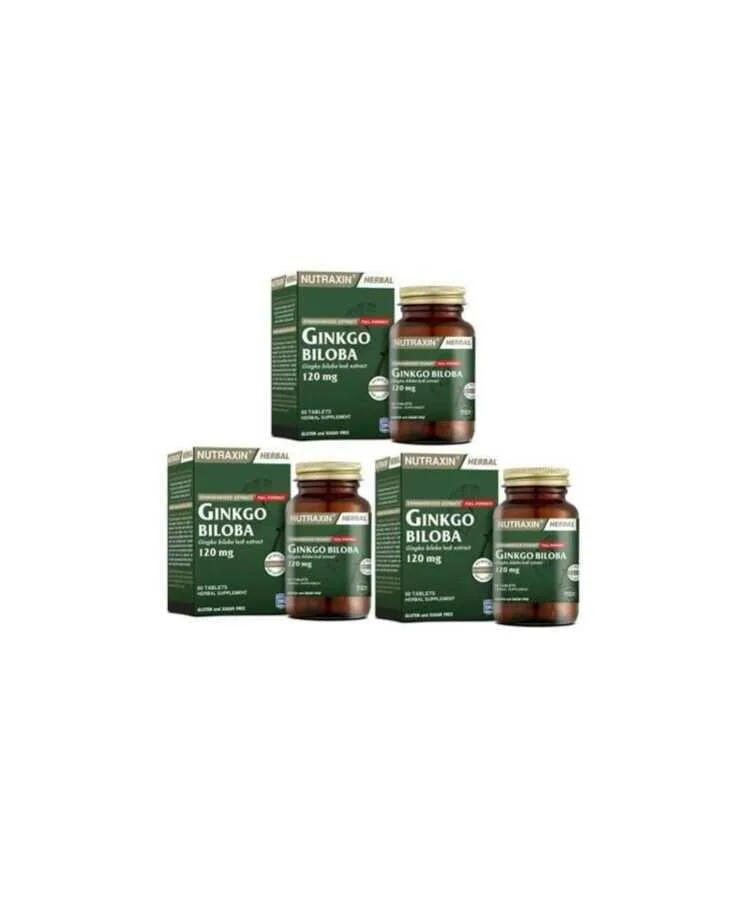 Nutraxin Ginkgo Biloba 120 Mg 60 Tablet x 3 Adet