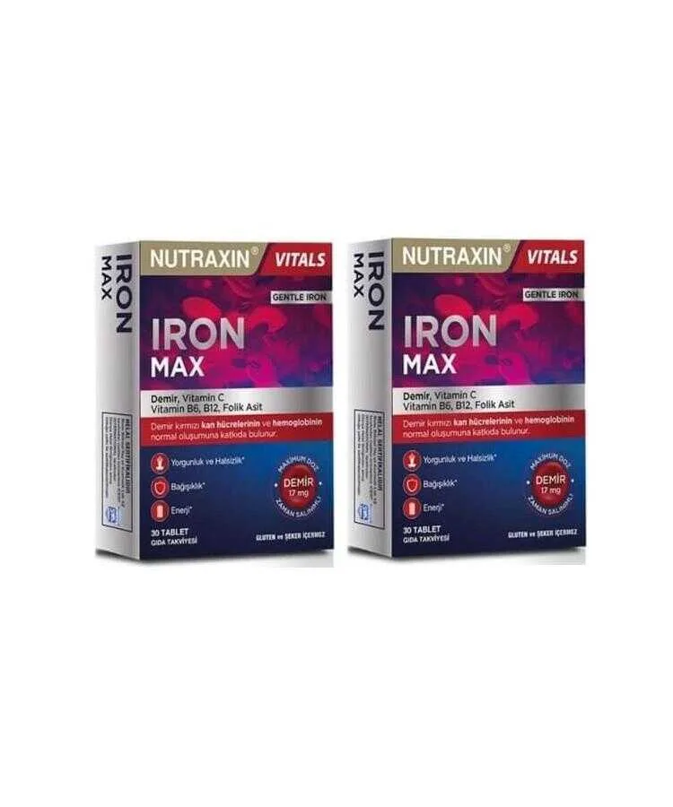 Nutraxin Iron Max 30 Tablet 2 Adet