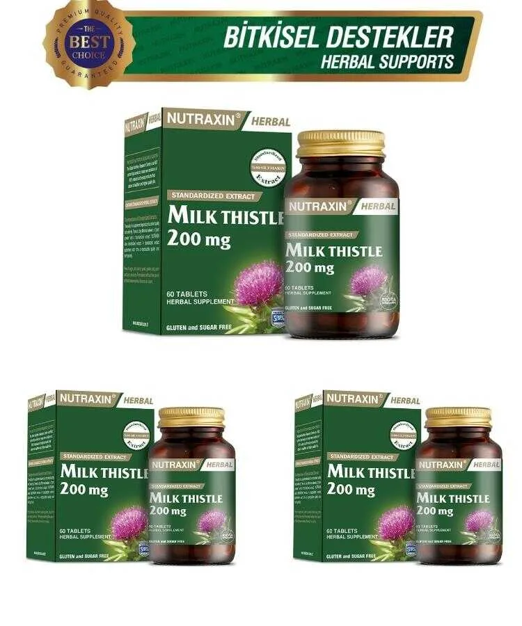 Nutraxin Milk Thistle 60 Tablet x 3 Adet
