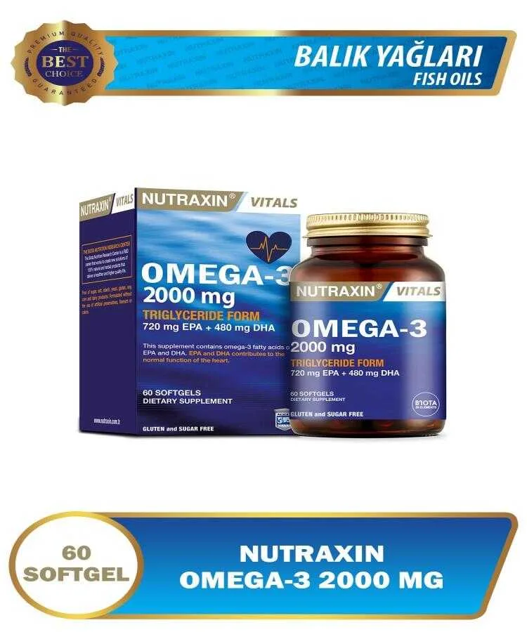 Nutraxin Omega 3 2000 Mg 60 Kapsül