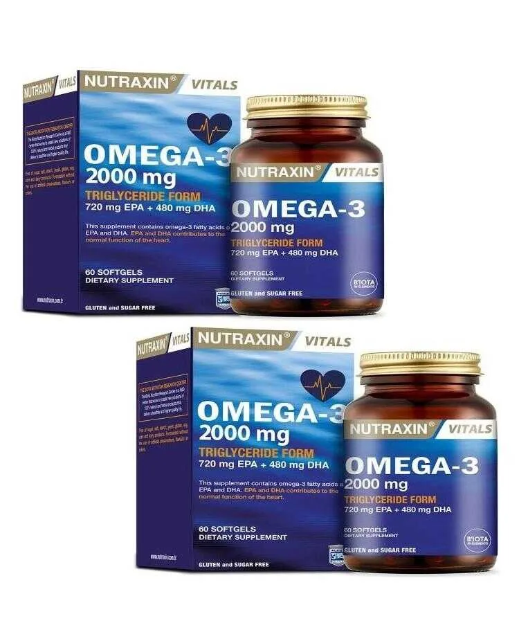 Nutraxin Omega 3 2000 Mg 60 Kapsül x 2 Adet