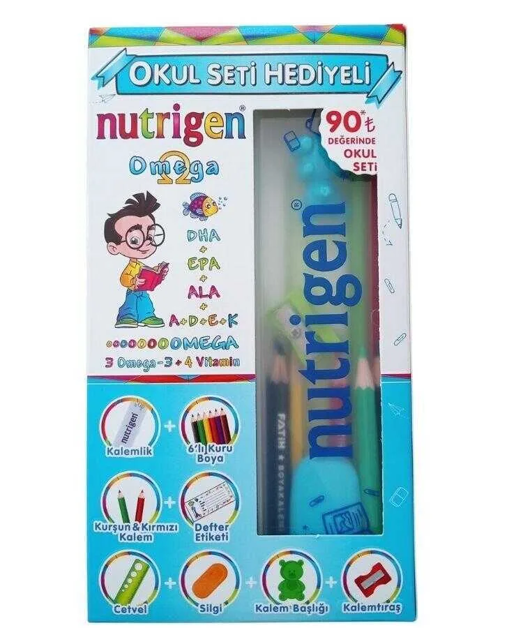 Nutrigen Omega Şurup Portakal Aromalı 200 ML- Okul Seti Hediyeli