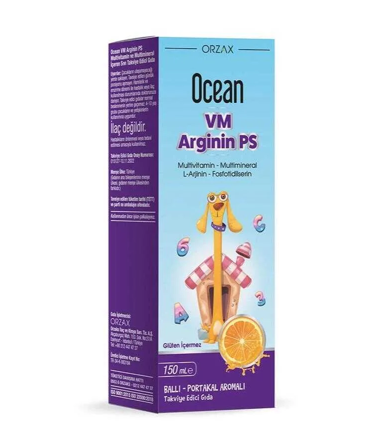 Ocean VM Arginin Ps Ballı Portakal Aromalı Şurup 150 ML