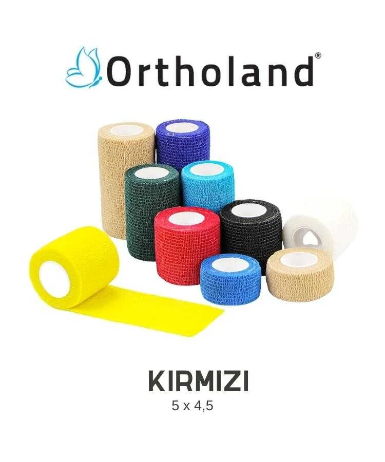 Ortholand Coban Bandajı 5x4.5 Kırmızı