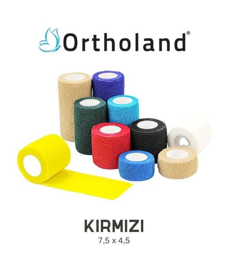 Ortholand Coban Bandajı 7.5x4.5 Kırmızı