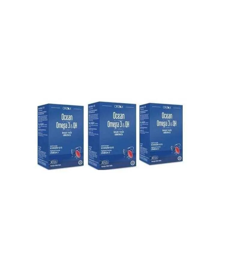 Orzax Ocean Omega 3 & Qh Takviye Edici Gida 30 Kapsül X 3 Adet