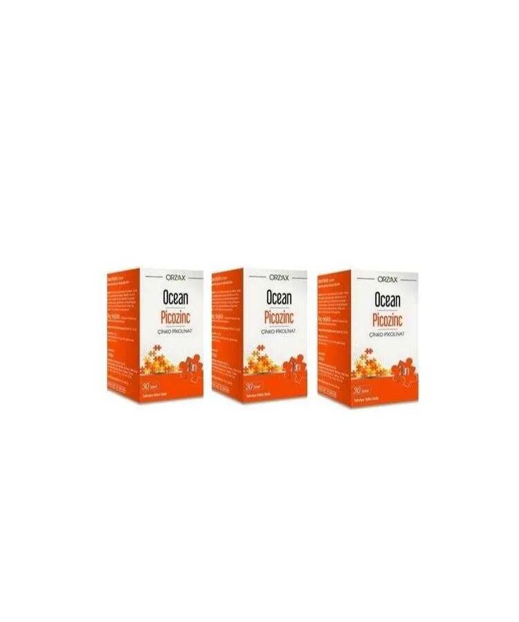 Orzax Ocean Picozinc Takviye Edici Gida 30 Kapsül x 3 Adet