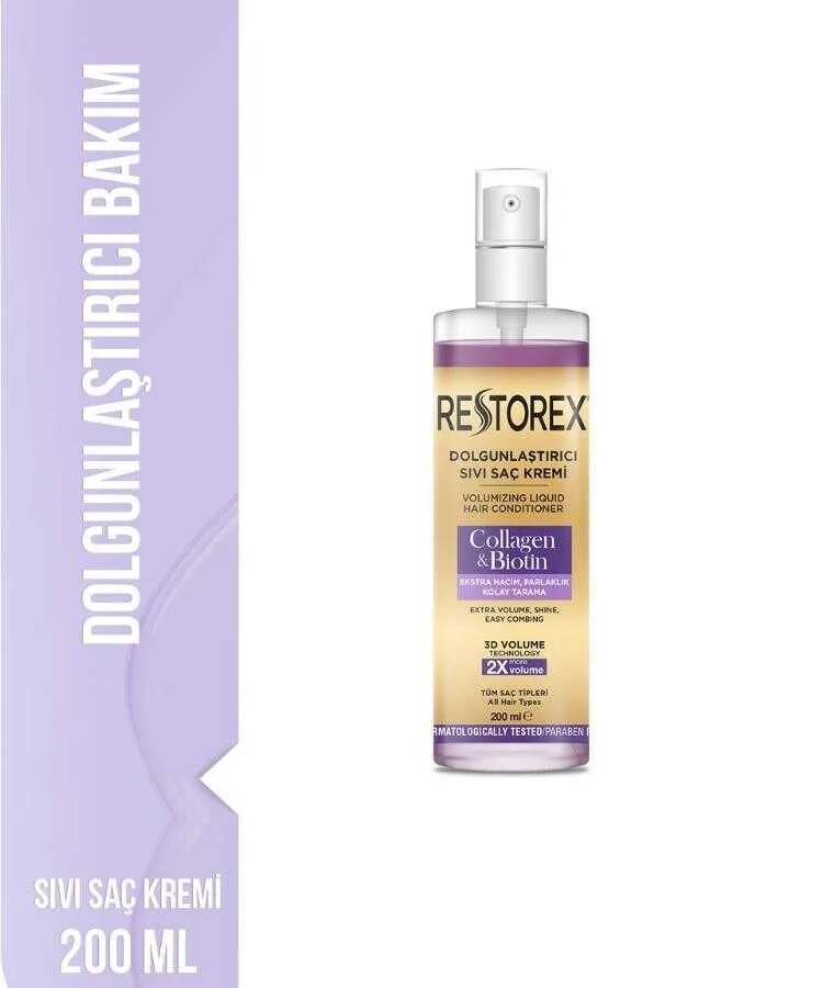 Restorex Collagen & Biotin Dolgunlaştırıcı Sıvı Saç Kremi 200 ml