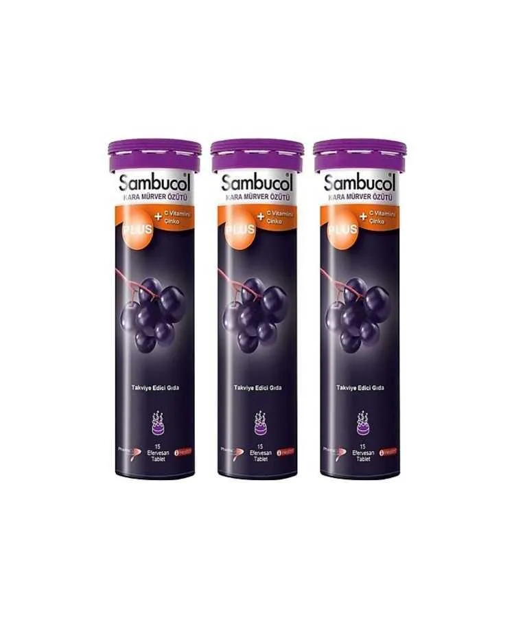 Sambucol Plus 15 Efervesan Tablet x 3 Adet