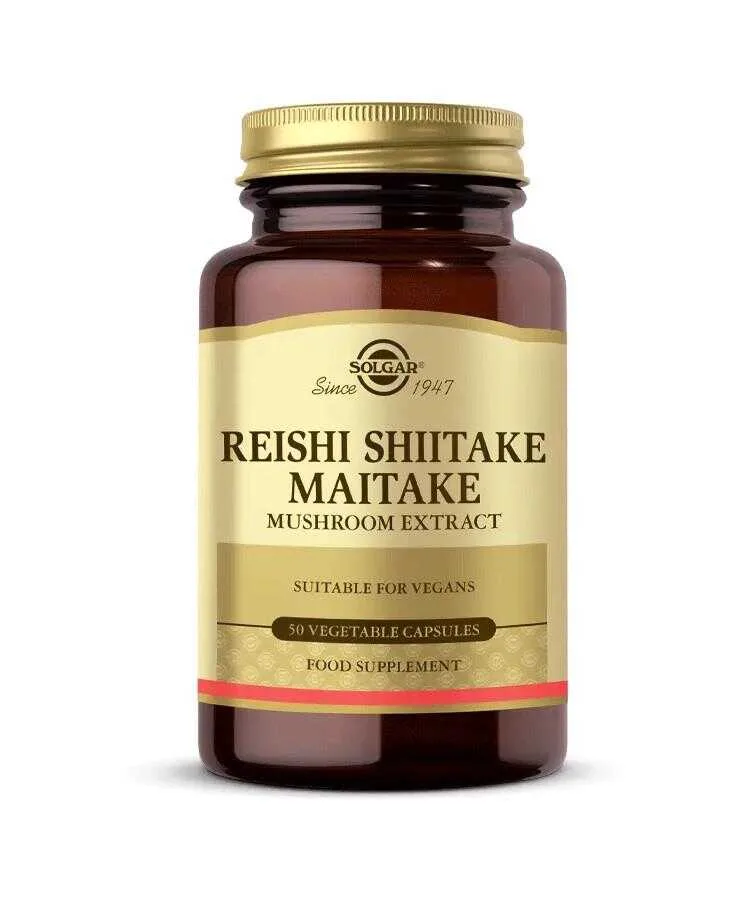 Solgar Reishi Shiitake Maitake Mushroom Extract 50 Kapsül