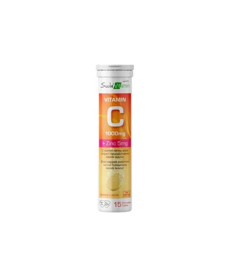 Suda Vitamin C 1000 Mg + Zinc 5 Mg 15 Efervesan Tablet