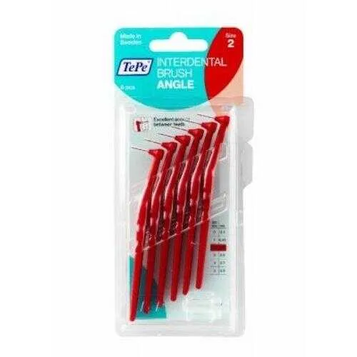 Tepe İnterdental Brush Angle Arayüz Firçasi Kirmizi 0,5 Mm 6'li Paket Size "2"