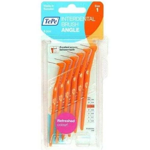 Tepe İnterdental Brush Angle Arayüz Firçasi Turuncu 0,45 Mm 6'li Paket Size "1"