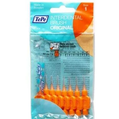 Tepe İnterdental Brush Orginal Diş Arasi Firçasi Turuncu 0,45 Mm 8'li Paket Size "1"