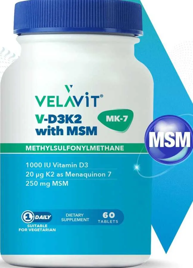 Velavit V-D3K2 with MSM 60 Tablet