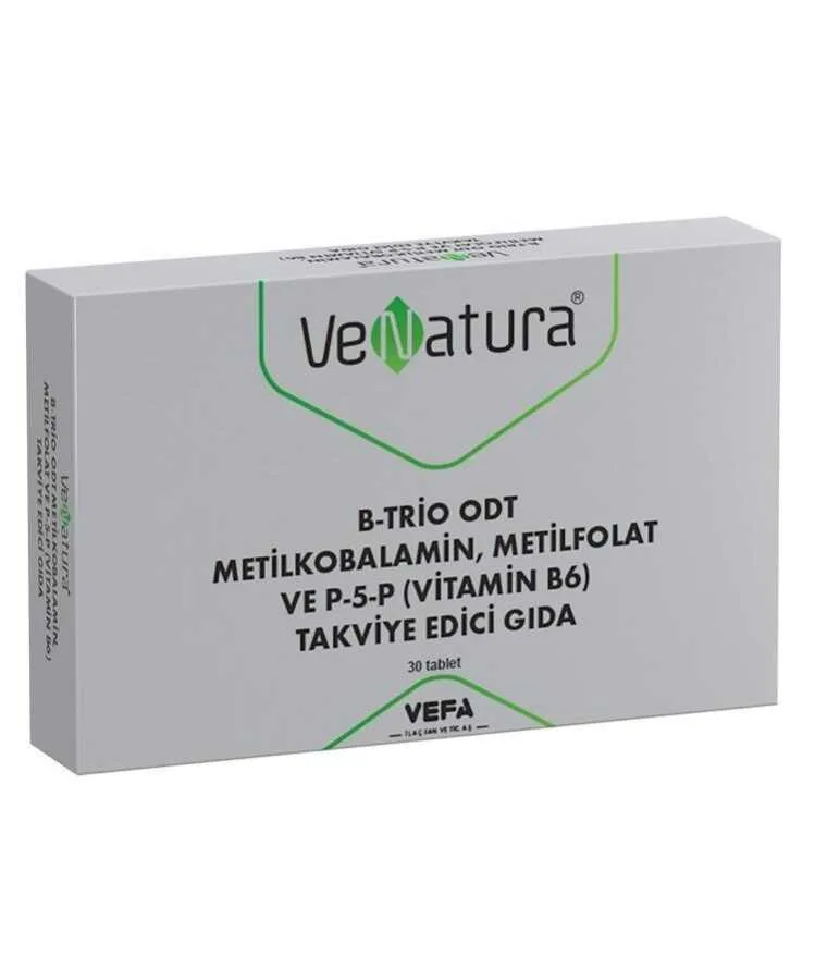 Venatura B-Trio ODT Metilkobalamin Metil Folat ve Vitamin B6 30 Tablet