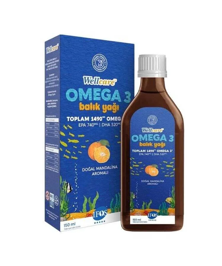 Wellcare Omega 3 Mandalina Aromalı 150 ml Şurup