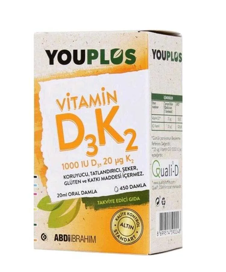 Youplus Vitamin D3K2 1000 IU Damla 20 ML