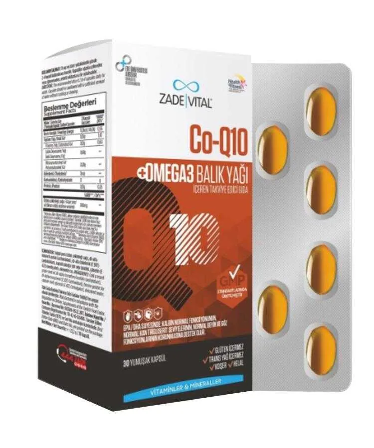 Zade Vital Co-Q10 Omega 3 Balık Yağı 30 Kapsül