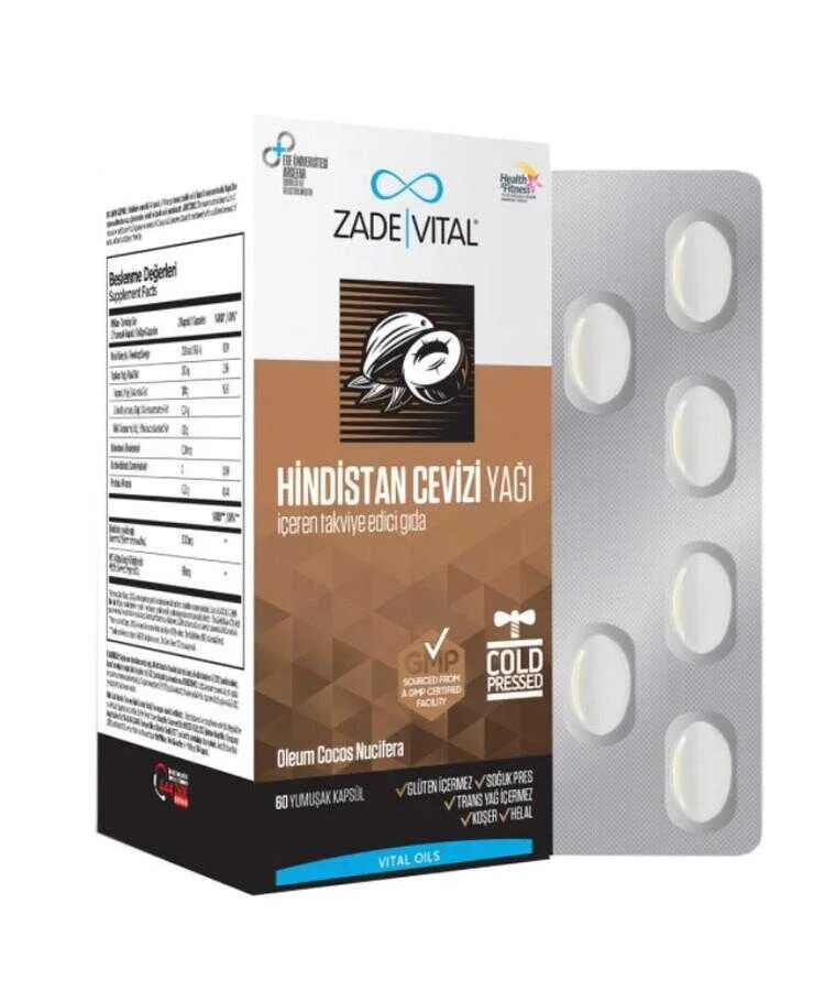 Zade Vital Hindistan Cevizi Yağı 60 Kapsül